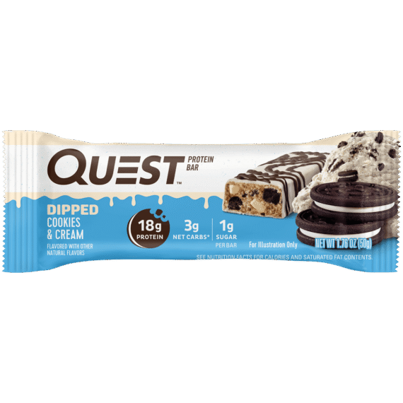 QUEST DIPPED COOKIES & CREAM 60G