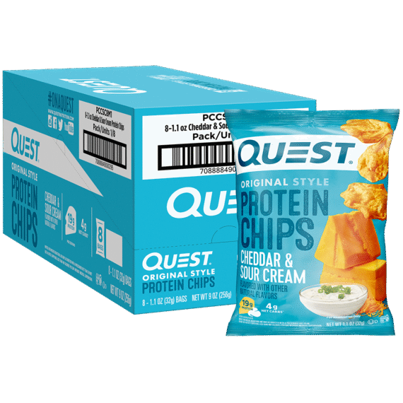 QUEST PROTEIN CHIPS CHEDDAR SOUR CREAM 32G